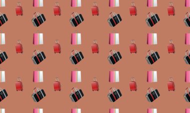 Farklı aksesuarlara sahip renkli arkaplan