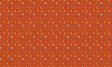 Farklı aksesuarlara sahip renkli arkaplan