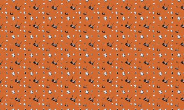 Farklı aksesuarlara sahip renkli arkaplan