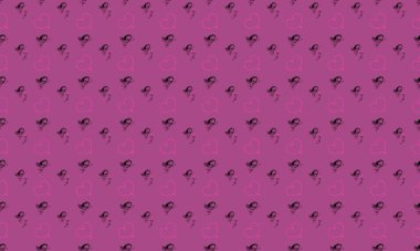 Farklı aksesuarlara sahip renkli arkaplan