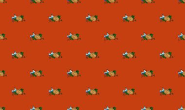 Farklı aksesuarlara sahip renkli arkaplan