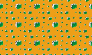 Farklı aksesuarlara sahip renkli arkaplan