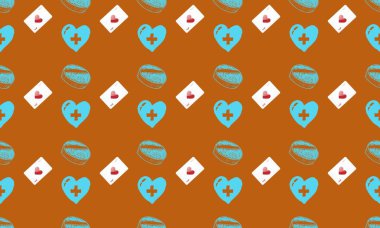 Farklı aksesuarlara sahip renkli arkaplan