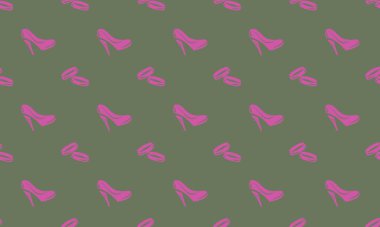 Farklı aksesuarlara sahip renkli arkaplan