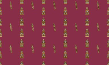 Farklı aksesuarlara sahip renkli arkaplan