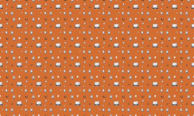 Farklı aksesuarlara sahip renkli arkaplan