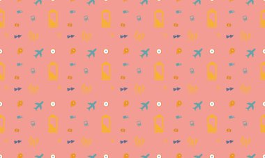 Farklı aksesuarlara sahip renkli arkaplan