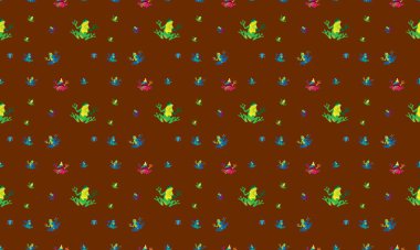 Farklı aksesuarlara sahip renkli arkaplan