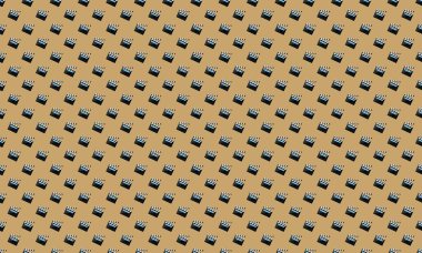 Farklı aksesuarlara sahip renkli arkaplan