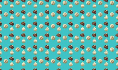 Farklı aksesuarlara sahip renkli arkaplan