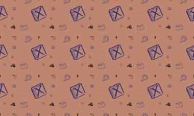 Farklı aksesuarlara sahip renkli arkaplan