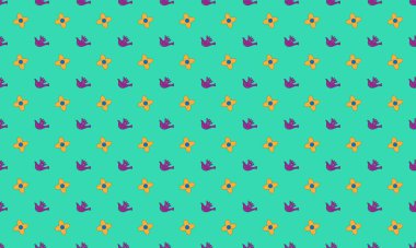 Farklı aksesuarlara sahip renkli arkaplan