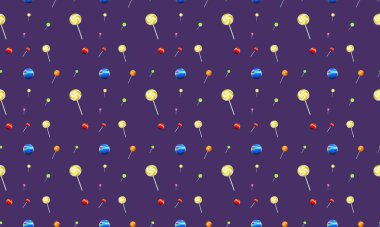 Farklı aksesuarlara sahip renkli arkaplan