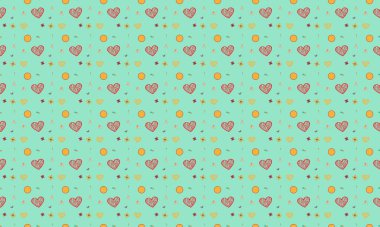 Farklı aksesuarlara sahip renkli arkaplan