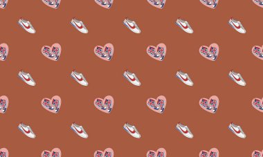 Farklı aksesuarlara sahip renkli arkaplan