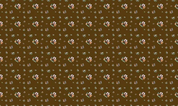 Farklı aksesuarlara sahip renkli arkaplan