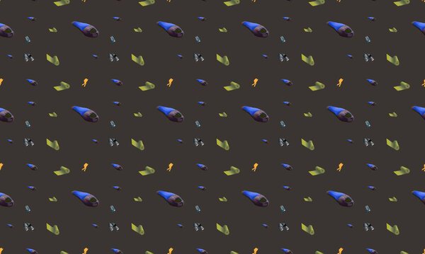 Colored background with different accessories