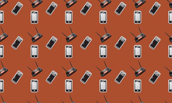 Colored background with different accessories