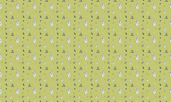 Farklı aksesuarlara sahip renkli arkaplan