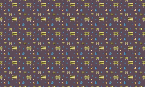 Farklı aksesuarlara sahip renkli arkaplan