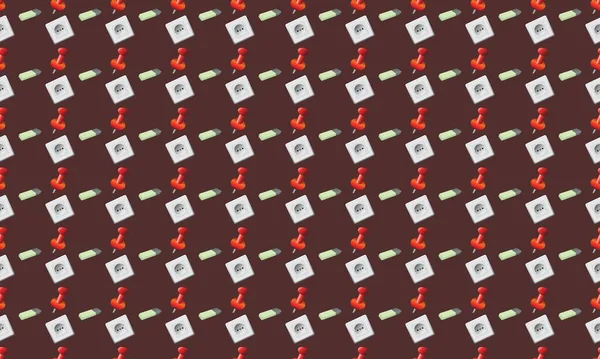 Farklı aksesuarlara sahip renkli arkaplan