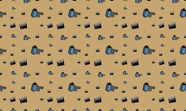 Farklı aksesuarlara sahip renkli arkaplan