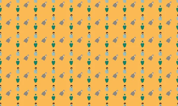 Farklı aksesuarlara sahip renkli arkaplan