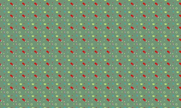 Farklı aksesuarlara sahip renkli arkaplan