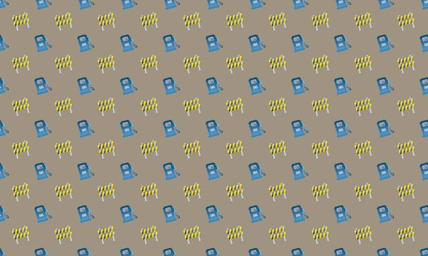 Colored background with different accessories