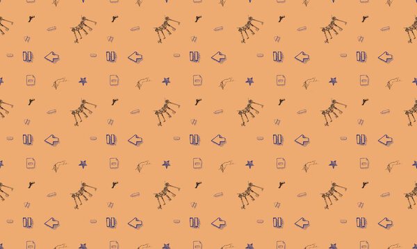 Colored background with different accessories