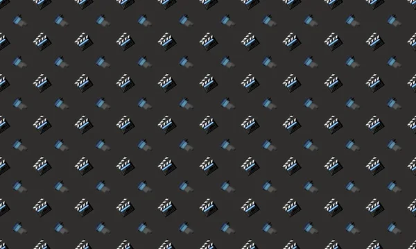 Farklı aksesuarlara sahip renkli arkaplan