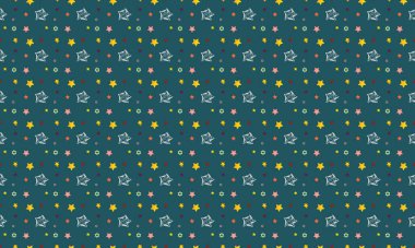 Farklı aksesuarlara sahip renkli arkaplan