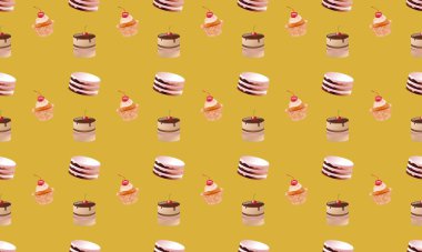 Farklı aksesuarlara sahip renkli arkaplan