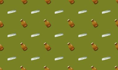 Farklı aksesuarlara sahip renkli arkaplan