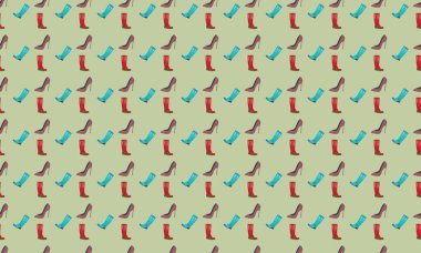 Farklı aksesuarlara sahip renkli arkaplan