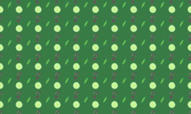 Farklı aksesuarlara sahip renkli arkaplan