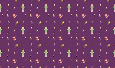 Farklı aksesuarlara sahip renkli arkaplan