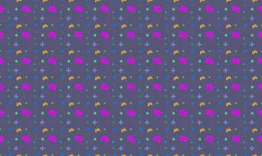 Farklı aksesuarlara sahip renkli arkaplan