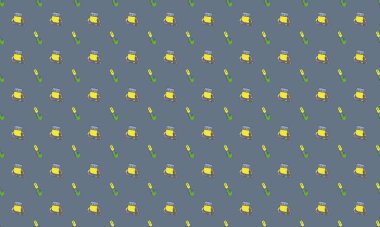 Farklı aksesuarlara sahip renkli arkaplan