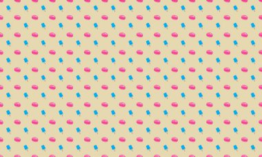 Farklı aksesuarlara sahip renkli arkaplan