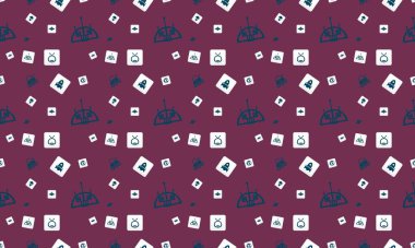 Farklı aksesuarlara sahip renkli arkaplan