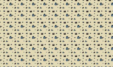 Farklı aksesuarlara sahip renkli arkaplan