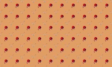 Farklı aksesuarlara sahip renkli arkaplan