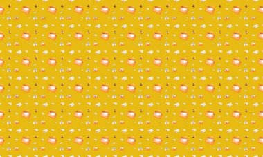 Farklı aksesuarlara sahip renkli arkaplan