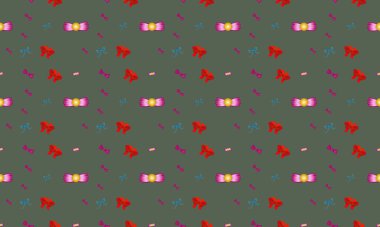 Farklı aksesuarlara sahip renkli arkaplan