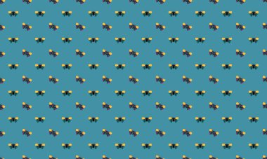 Farklı aksesuarlara sahip renkli arkaplan