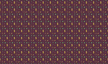 Farklı aksesuarlara sahip renkli arkaplan