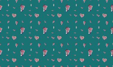 Farklı aksesuarlara sahip renkli arkaplan