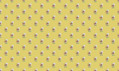 Farklı aksesuarlara sahip renkli arkaplan