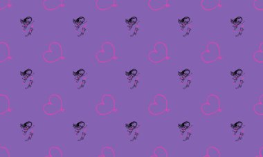 Farklı aksesuarlara sahip renkli arkaplan